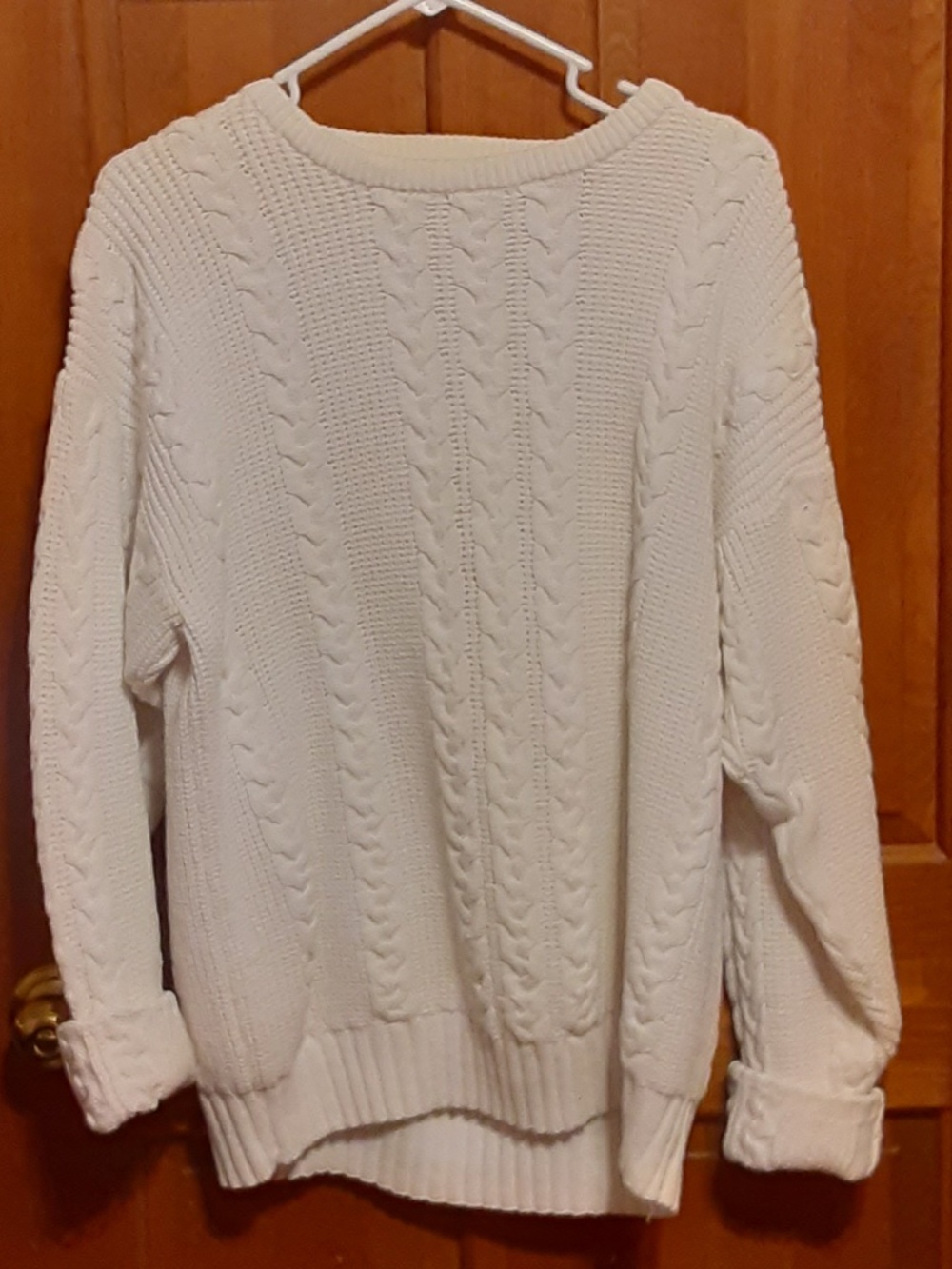 Christian Dior Cable Knit White Crew Neck Sweater